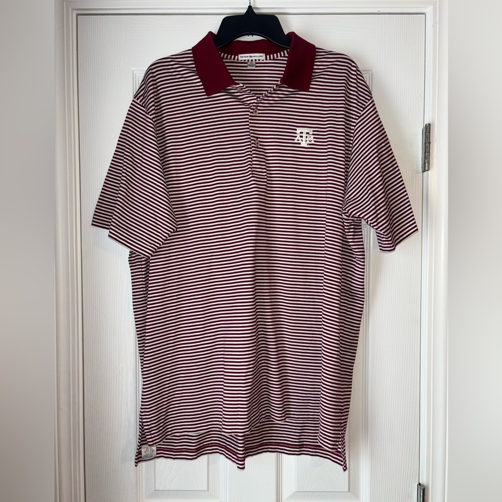 Peter Millar Texas A&M Aggies Crown Comfort 100% Cotton Polo Size XL